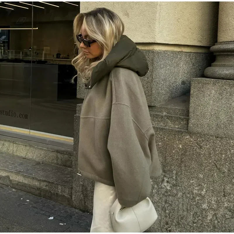 Oversized Damejakke med Lynlås – Casual Efterår & Vinter