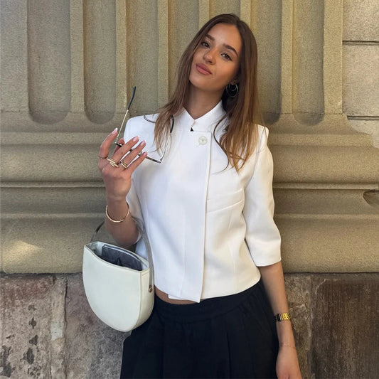 Cropped Blazer Klassisk Kortærmet | Valenza