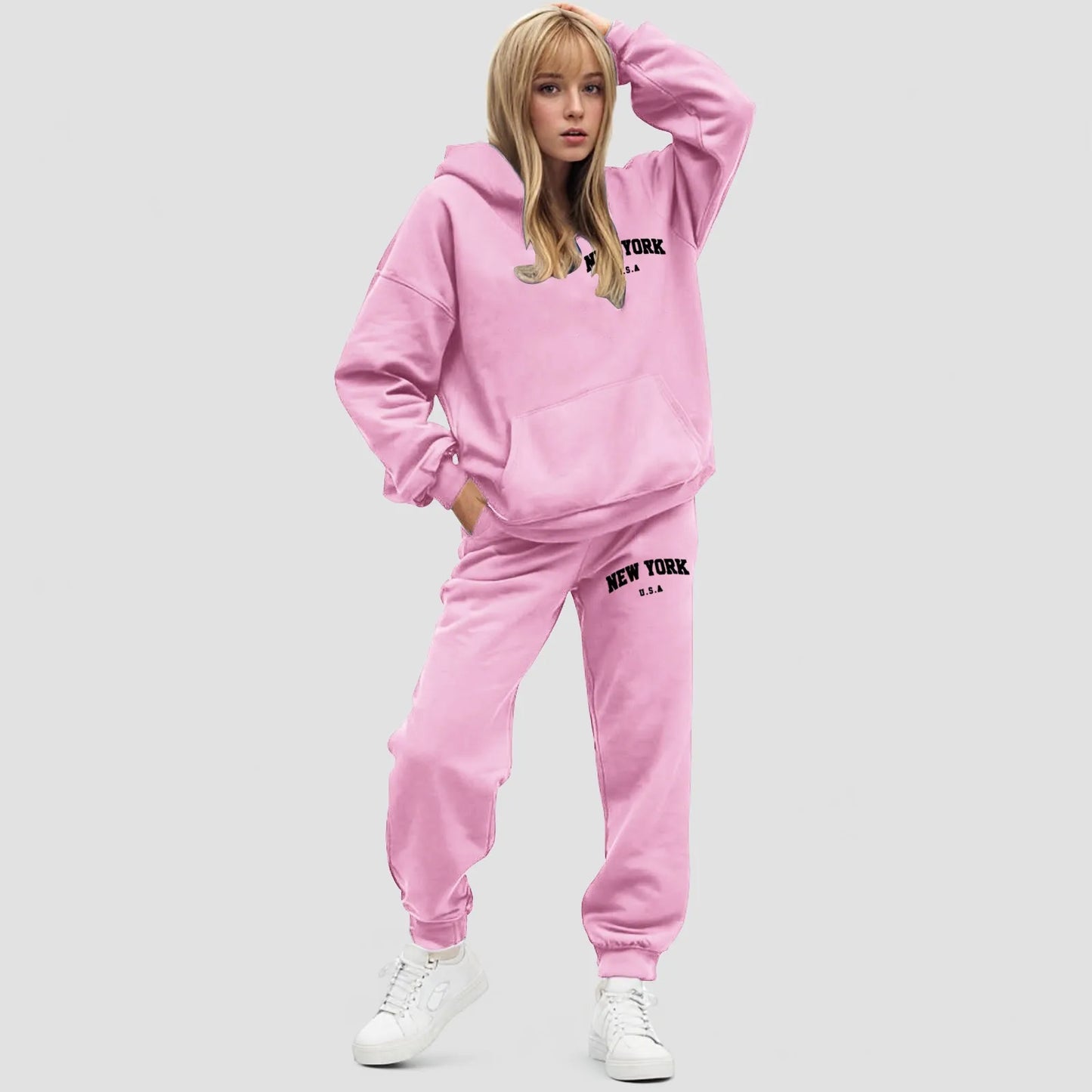 Dames Hoodie Set Oversized Fleece Jogger | Elvara