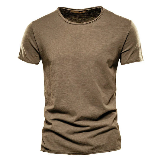 Orvex Linen Kortærmet Herre T-Shirt Bomuld Rund Hals Sommer Casual