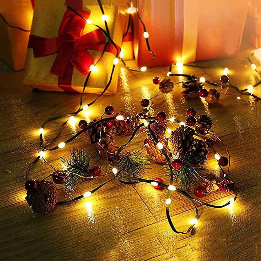 Łańcuch świetlny LED na zielonym przewodzie do choinki i dekoracji | Ventura