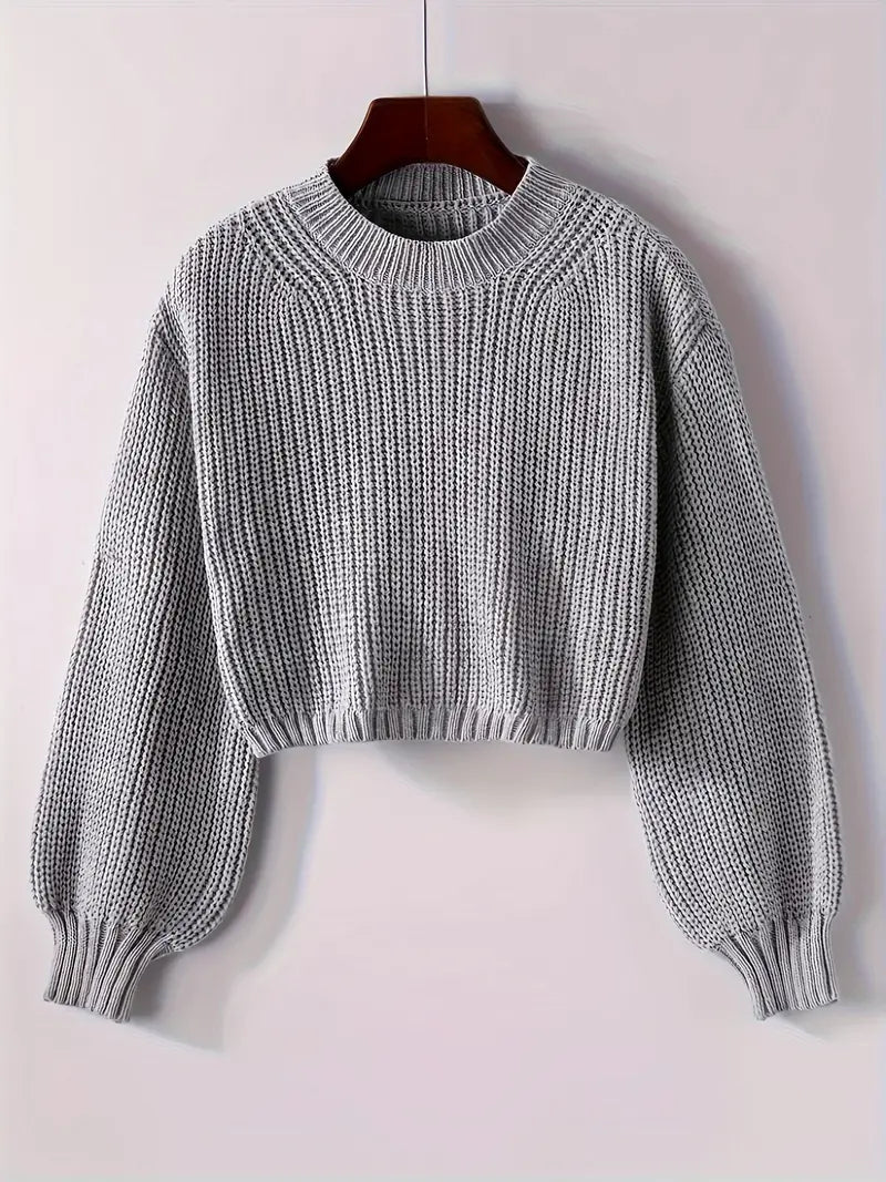 Striktrøje Cropped Blød Blouson Ærmer | Virela