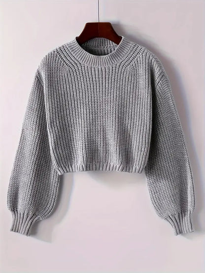 Striktrøje Cropped Blød Blouson Ærmer | Virela