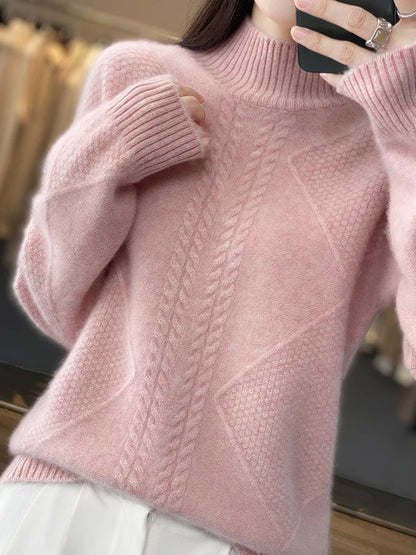 Striktrøje Merino Uld Mock Neck Vinter | Sorelle