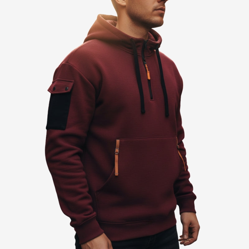 Nordic Half-Zip Hoodie – Unisex Langærmet Hættetrøje til Hverdag