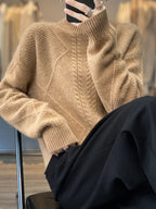 Striktrøje Merino Uld Mock Neck Vinter | Sorelle