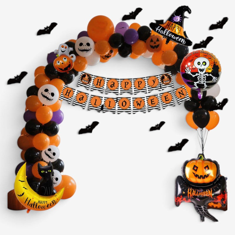 Halloween Ballondekorationssæt med Græskarprint | PumpkinParty