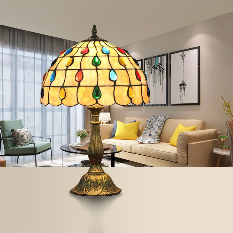 Bordlampe med Tiffany Inspireret Stemningslys | Aurelia