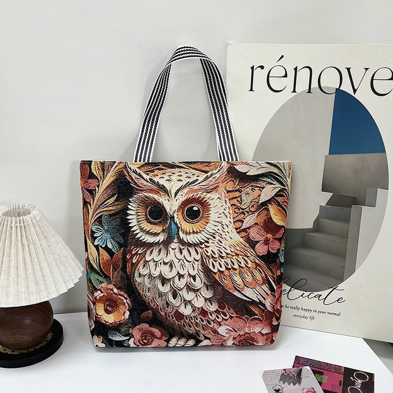 Tote taske med broderi og struktureret canvas design | Estrella