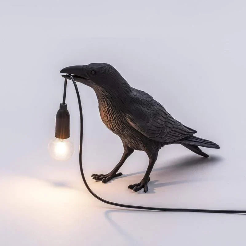 Bordlampe Ravnefigur Keramisk Design | Corvessa