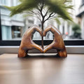 Hjerte Ornament Moderne Trædekoration | Amorza
