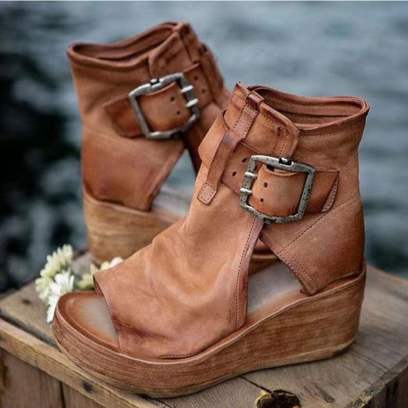 Sandaler Plateau Peep Toe Komfort | Brynna