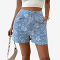 Dame Shorts Høj Talje Blomstermønster | Westlyn