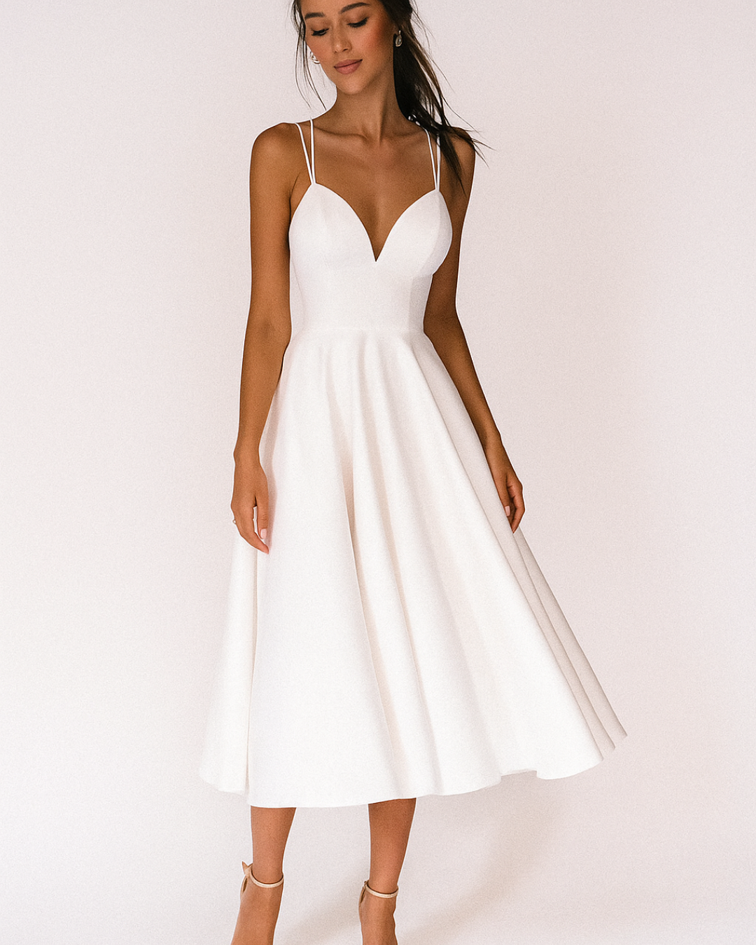 Midikjole Smalle Stropper Elegant Fest | Alvena