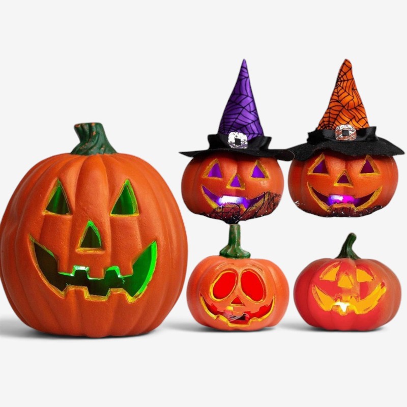 Græskar Dekorationssæt LED Batteridrevet Halloween | GlowPumpkin