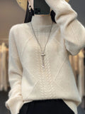 Striktrøje Merino Uld Mock Neck Vinter | Sorelle
