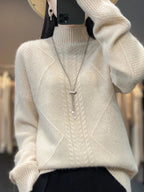 Striktrøje Merino Uld Mock Neck Vinter | Sorelle