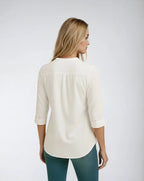 Polyester Blouse Met Pofmouwen En Kanten Accenten-Blouses & Tops-Velani-Velani