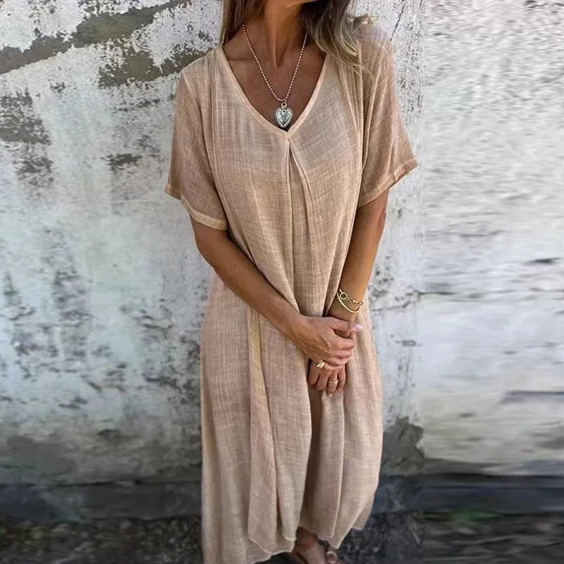 Aurelia Vire Elegant Damekjole Med Lange Ærmer Casual Komfort Efterår Vinter
