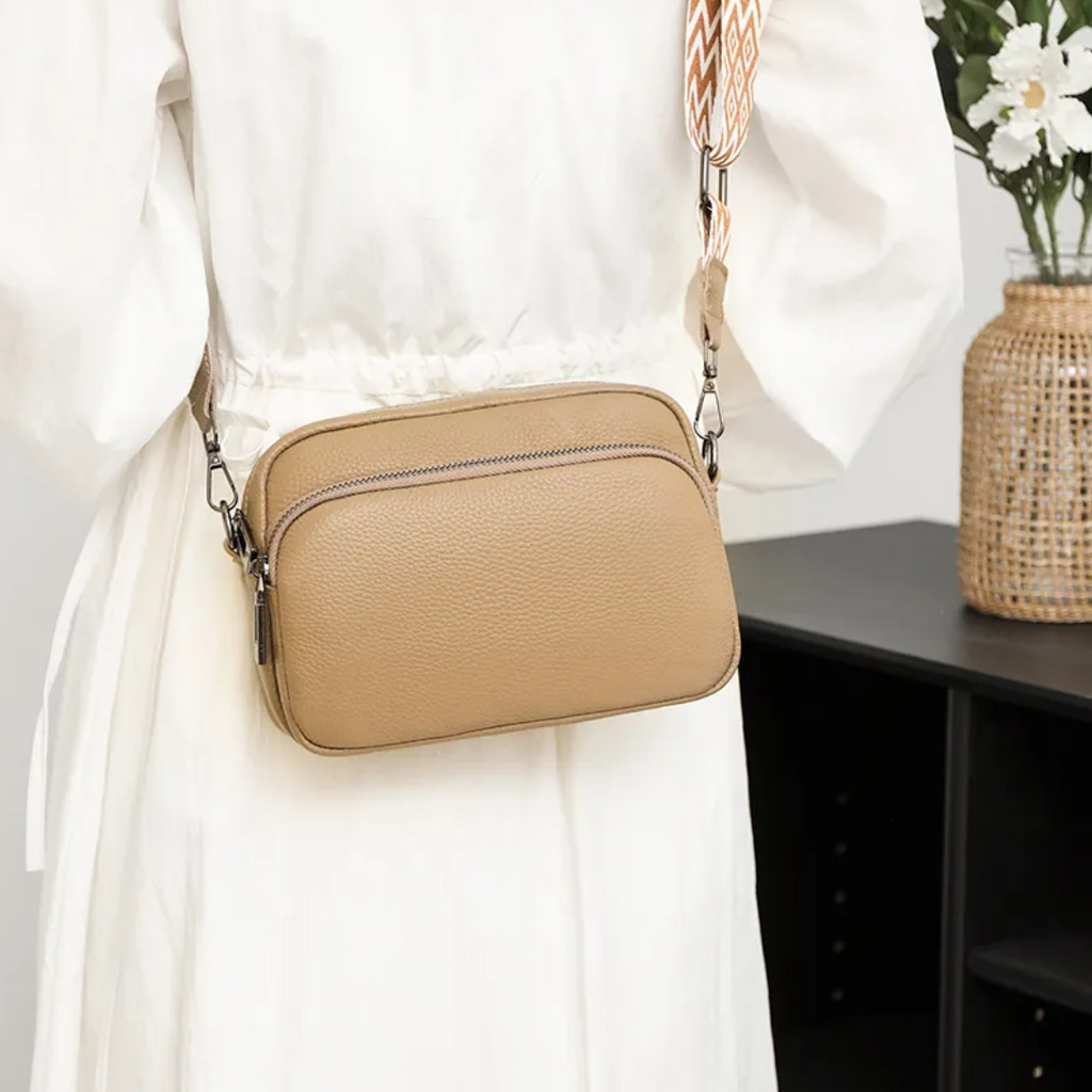Messenger Taske Dame Ægte Læder Kompakt Crossbody Casual Hverdag Klassisk | Elettra