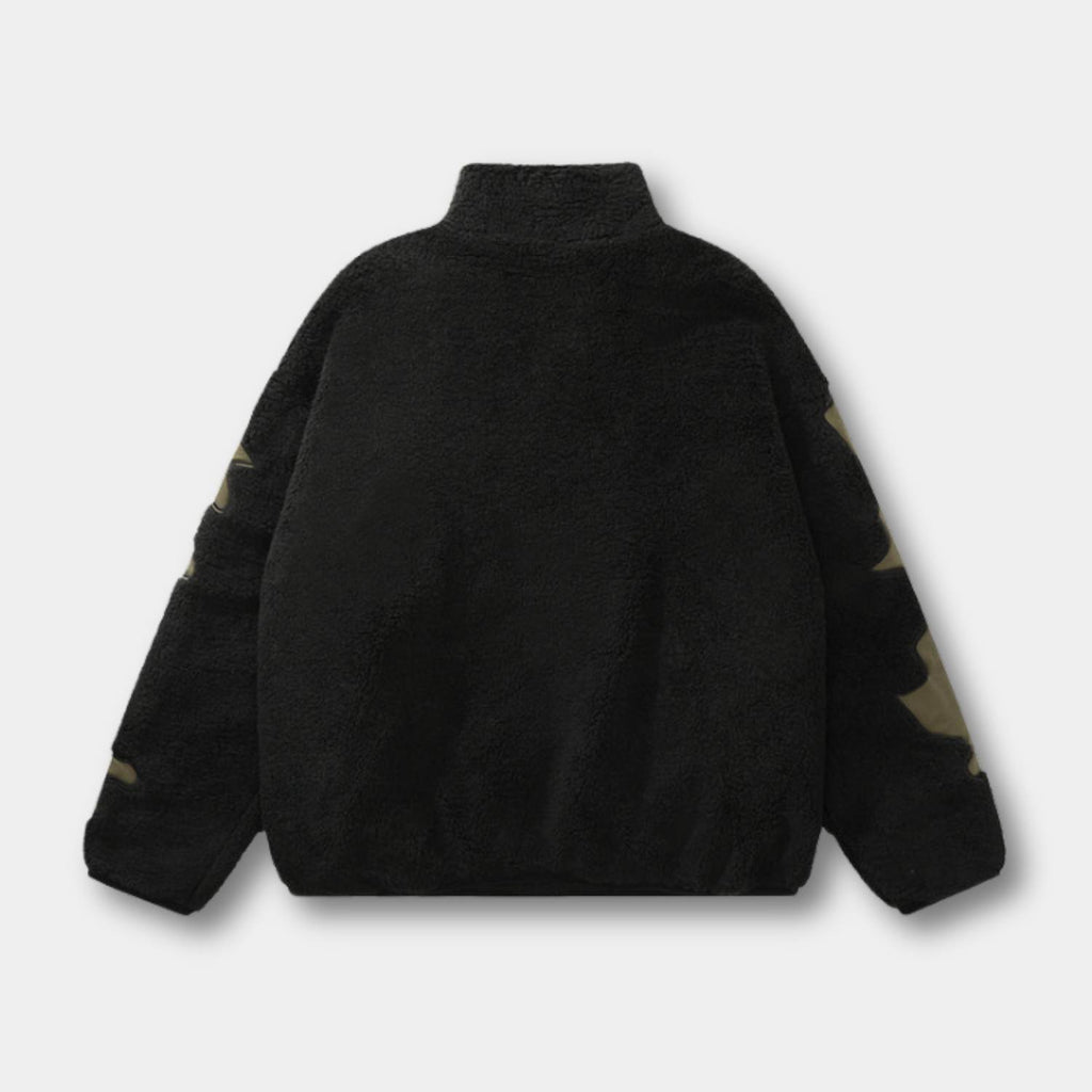 Skeleton Fleecejakke Herre Oversized Streetwear Vinter Gothic Skelet | Cristia