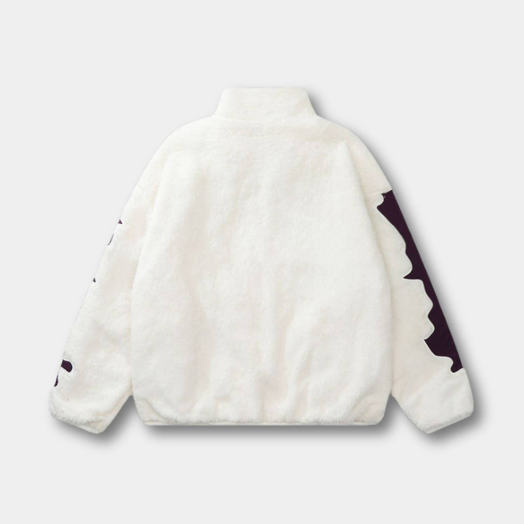 Skeleton Fleecejakke Herre Oversized Streetwear Vinter Gothic Skelet | Cristia