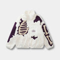 Skeleton Fleecejakke Herre Oversized Streetwear Vinter Gothic Skelet | Cristia