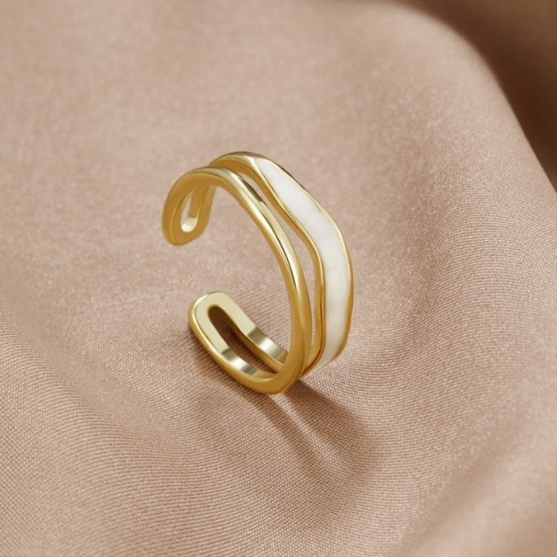 Damering Bølgedesign Justerbar Åben Ring Moderne Smykke Elegant | Clarissa