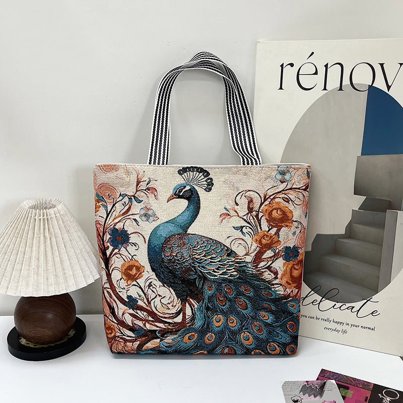 Tote taske med broderi og struktureret canvas design | Estrella