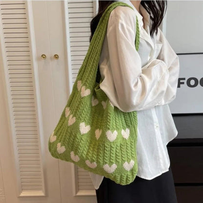 Tote taske broderet hjerte polyester daglig | Lucero