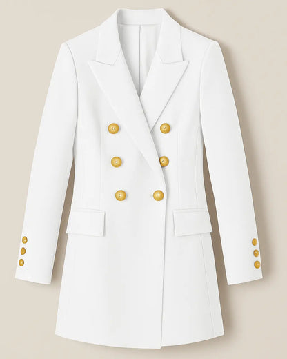 Polyester Blazer Met Lange Mouwen-Blazar-Velani-Wit-S-Velani