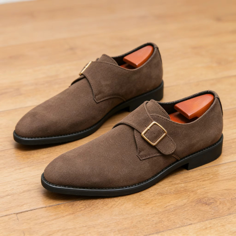Herresko Spids Tå Monk Strap Klassisk Stil | Denvor