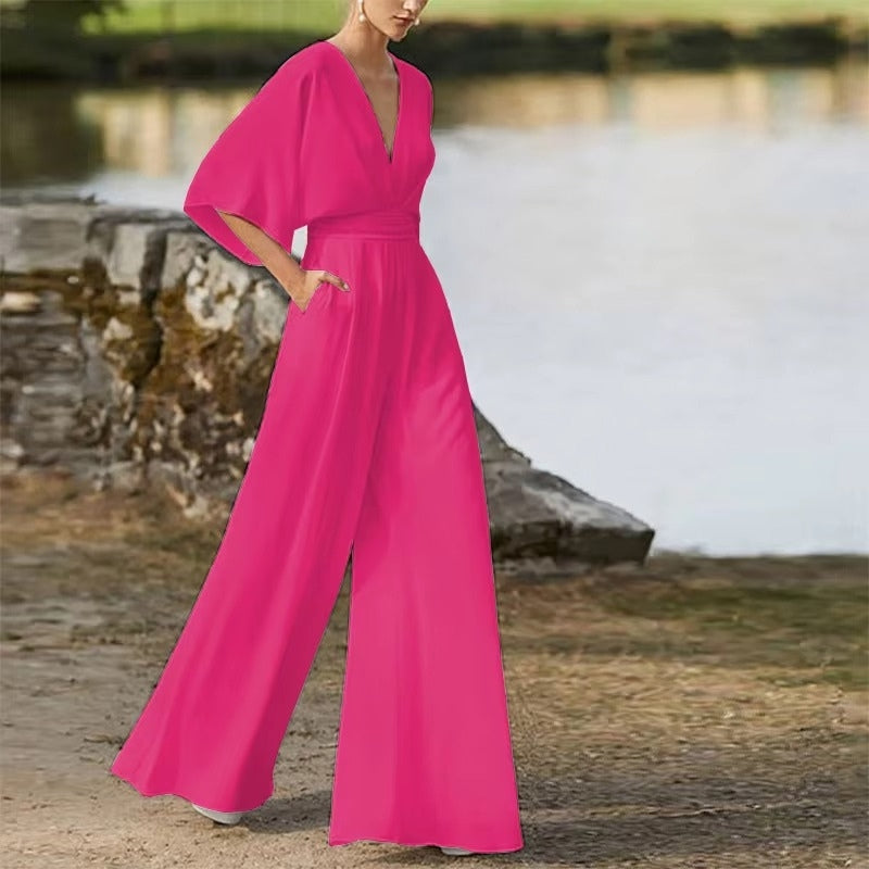 Jumpsuit Loose Fit V-hals Casual Comfort | Virela