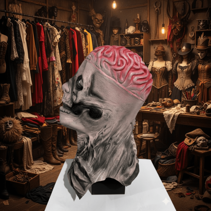 Kostium lateksowy na całą twarz z maską szkieletową na Halloween | SkullForge
