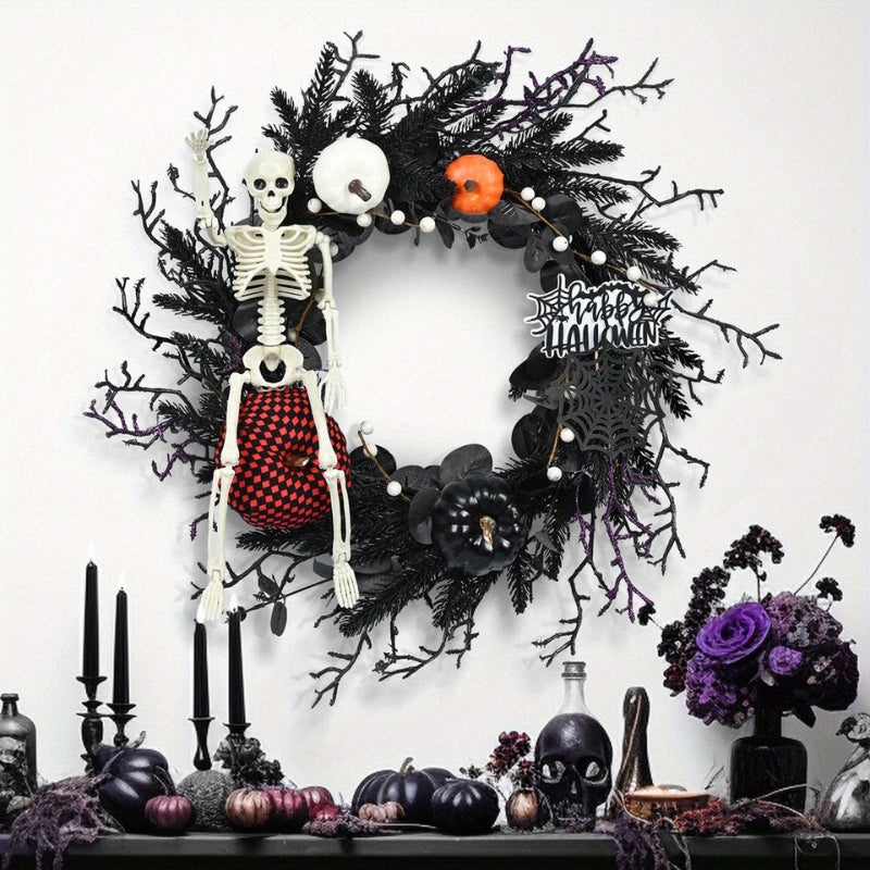 Halloween Krans Skelet Græskar Dekoration | SpookyRing