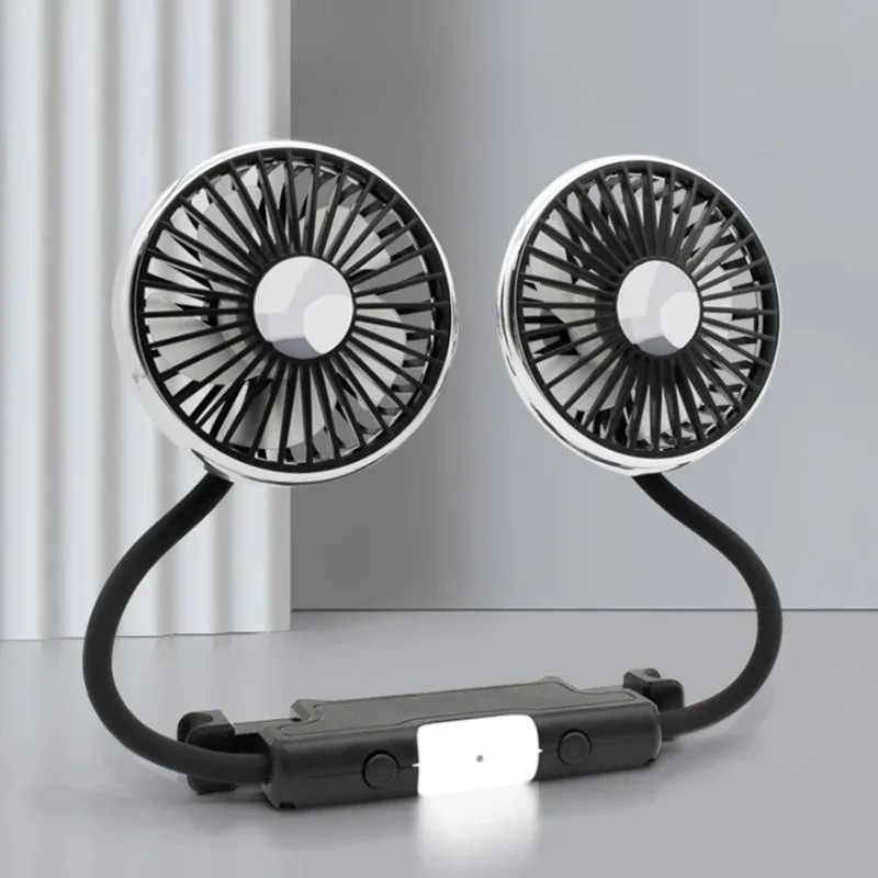 Bilsædeventilator med dobbelt roterende hoved og USB | DualBreeze