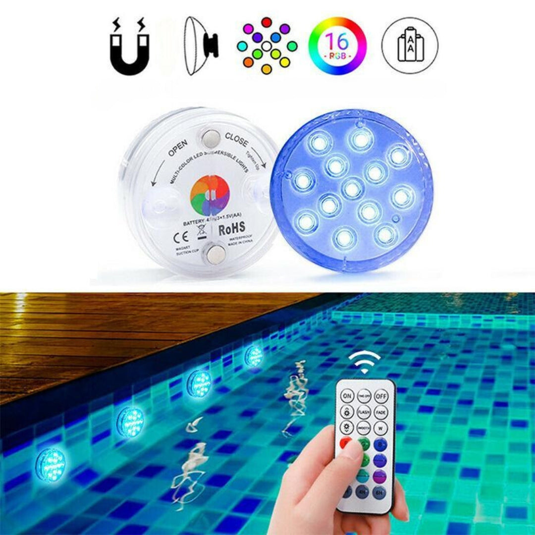 LED Poollys Fjernbetjening Vandtæt | Aquorix