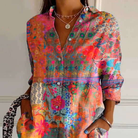 Dame Bluse Blomsterprint Let Sommer | Elvira
