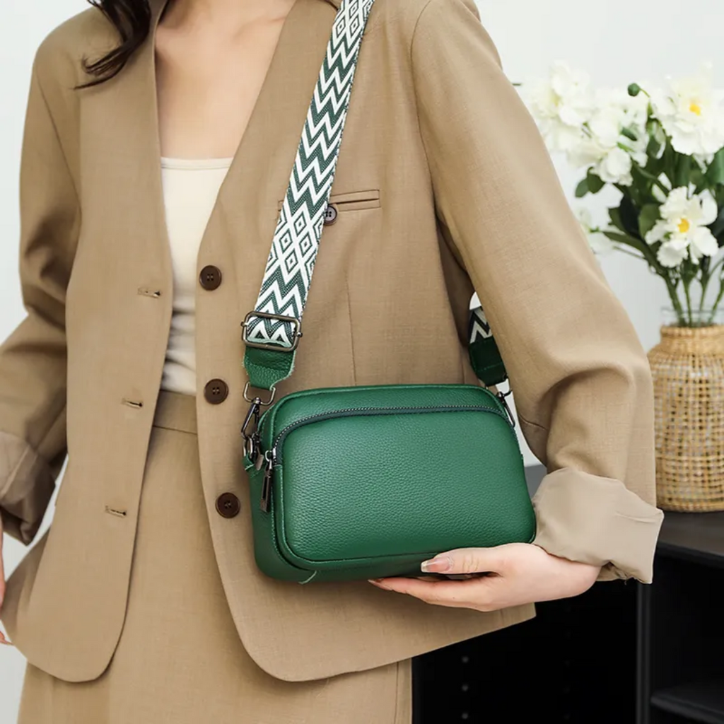 Messenger Taske Dame Ægte Læder Kompakt Crossbody Casual Hverdag Klassisk | Elettra