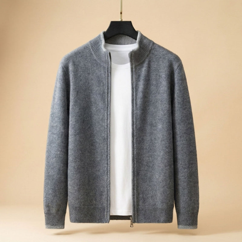 Sweater slim fit uld lynlås daglig | Santoro