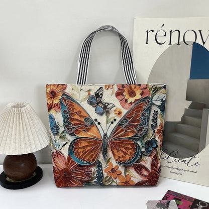 Tote taske med broderi og struktureret canvas design | Estrella