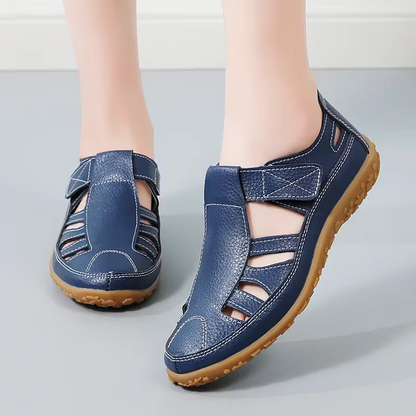 Damesandaler Komfortabel Læder Velcro | Solveig