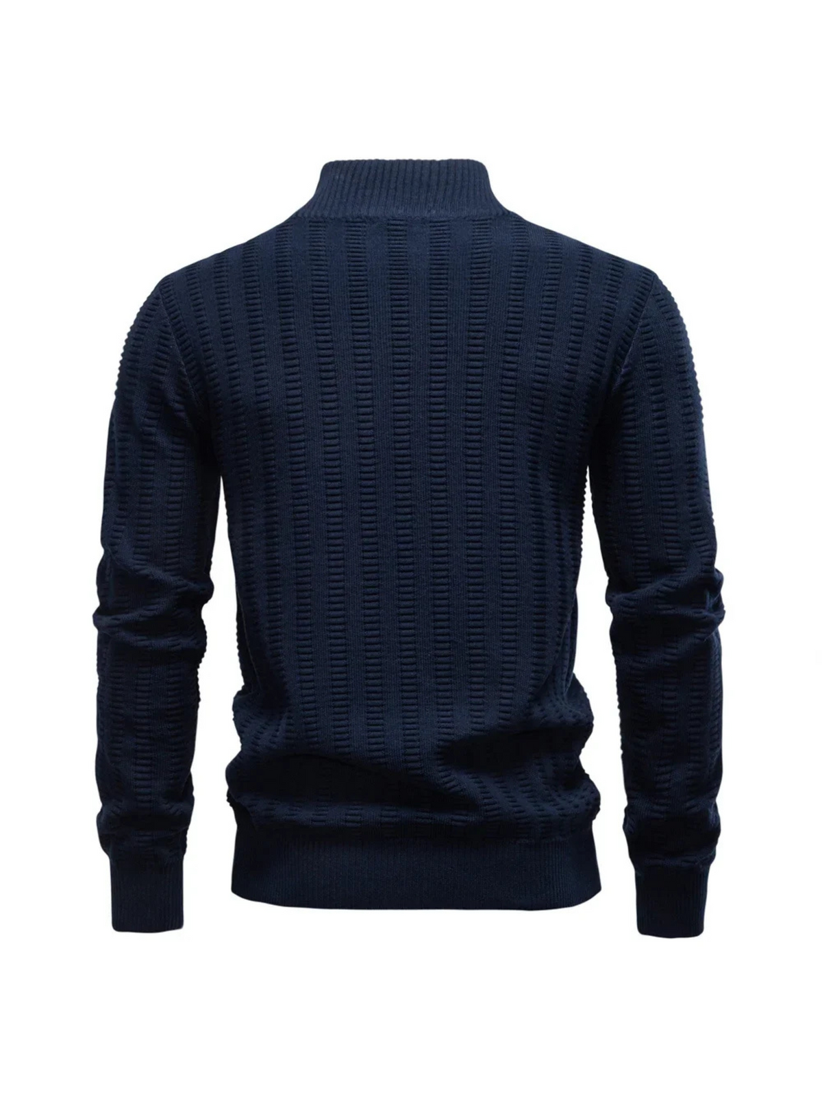 Sweater Ribstrikket Quarter Zip Katoen Stretch | Jayron
