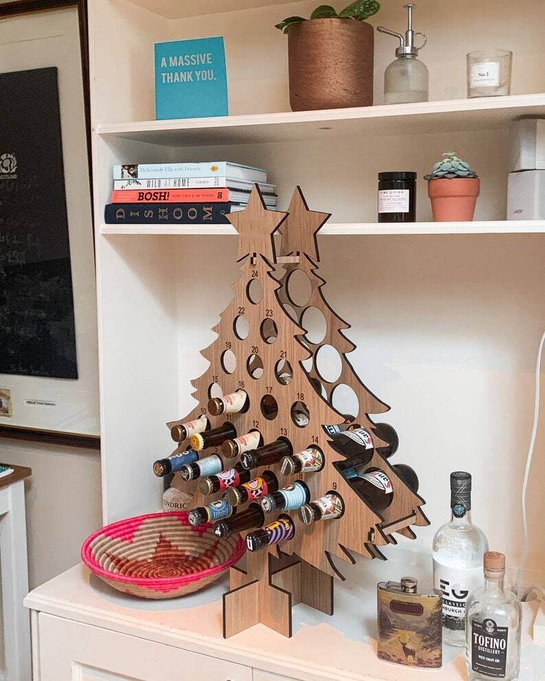 Adventskalender Træ 24 Rum Juletræ Julekrans Genanvendelig | Brigida