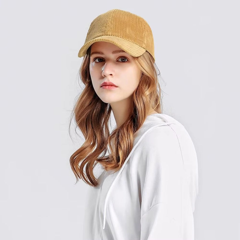 Dame Baseball Cap i Cord Justerbar Pasform | Savira