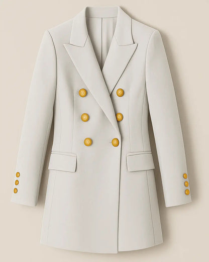 Polyester Blazer Met Lange Mouwen-Blazar-Velani-Beige-S-Velani