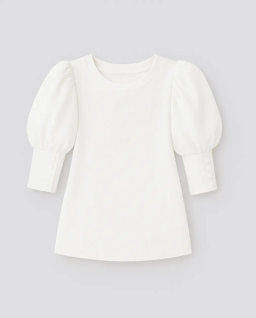 Polyester Casual Blouse Met Driekwart Pofmouwen-Blouses & Tops-Velani-Wit-XS-Velani