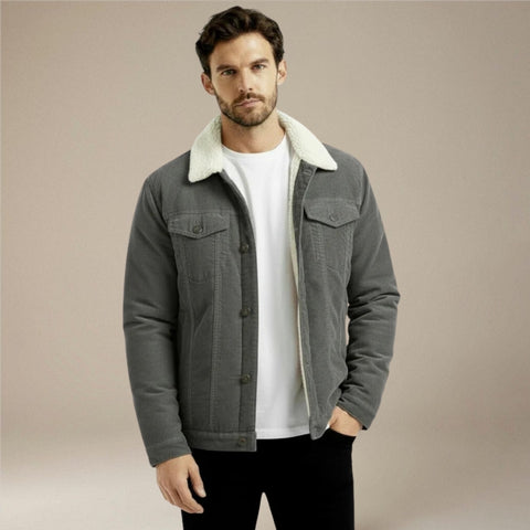 Foret jakke med lange ærmer knaplukning sidelommer og casual design | Bastian