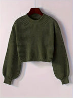 Striktrøje Cropped Blød Blouson Ærmer | Virela