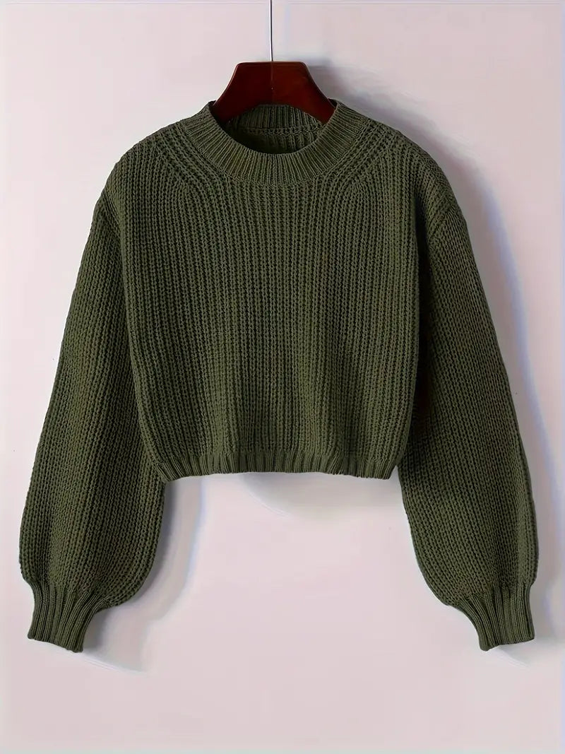 Striktrøje Cropped Blød Blouson Ærmer | Virela